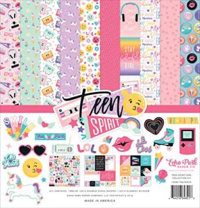 Echo Park Paper Company Teen Spirit Girl Collection Kit paper, pink, purple, teal, black