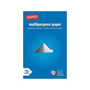 Staples 562788 11-Inch X 17-Inch Multipurpose Paper 20 Lbs. 96 Brightness 500/Ream (05033)