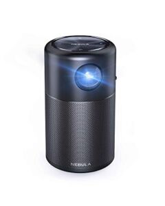  Nebula Capsule, by Anker, Smart Portable Wi-Fi Mini Projector, 100 ANSI lm Pocket Cinema, DLP, 360° Speaker, 100″ Picture, 4-Hour Video Playtime, and App-Watch Anywhere (Renewed) 