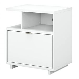 Bush Furniture Madison Avenue Lateral File Cabinet with Shelves, Pure White