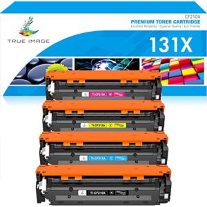 TRUE IMAGE Compatible Toner Cartridge Replacement for HP 131X CF210X 131A Pro 200 Color MFP M276nw M251nw M276n M251n CF210A CF211A CF212A CF213A Printer Ink (Black Cyan Yellow Magenta, 4-Pack)