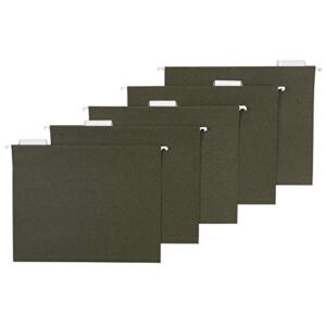 Amazon Basics Hanging File Folders, Letter Size, Standard Green, 1/5-Cut Tabs, 75 per box