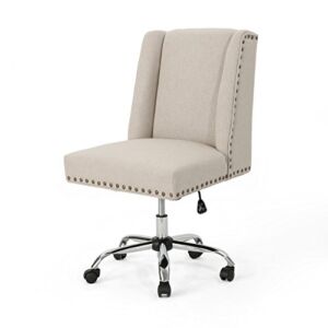 Christopher Knight Home Quentin Desk Chair, Wheat + Chrome