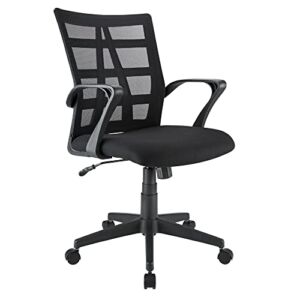 Realspace® Jaxby Mesh/Fabric Mid-Back Task Chair, Black