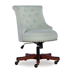 Linon Sinclair Wood Upholstered Office Chair in Mint Green