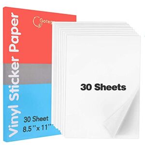Sticker Paper for Inkjet Printer 30 Sheets Vinyl Sticker Paper Glossy Waterproof – Size 8.5”x11″ A4 – Inkjet & Laser Printer
