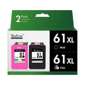 Valuetoner Remanufactured Ink Cartridges Replacement for HP 61XL 61 XL to use with Envy 4500 Deskjet 1000 1056 1510 1512 1010 1055 OfficeJet 4630 Printer (1 Black, 1 Tri-Color, 2-Pack)