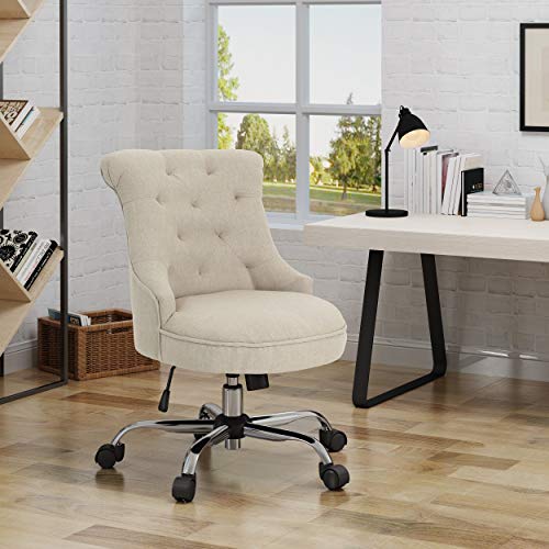 Christopher Knight Home Tyesha Desk Chair, Wheat + Chrome | The Storepaperoomates Retail Market - Fast Affordable Shopping