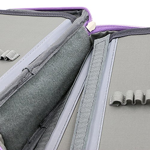BTSKY® High Capacity Zipper Pens Pencil Case- Multi-Functional Stationery Pencil Pouch 72 Slots Colored Pencil Case Portable Pencil Bags With 2 Removable Sleeves(Purple) | The Storepaperoomates Retail Market - Fast Affordable Shopping