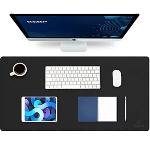 K KNODEL Desk Mat, Mouse Pad, Desk Pad, Waterproof Desk Mat for Desktop, Leather Desk Pad for Keyboard and Mouse, Desk Pad Protector for Office and Home (Black, 31.5″ x 15.7″)