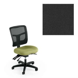 Office Master Yes Collection YS72 Ergonomic Task Chair – No Armrests – Black Mesh Back – Grade 1 Fabric – Basic Black 1020 PLUS Free Ergonomics eBook
