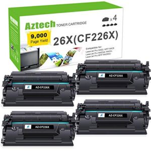 Aztech Compatible Toner Cartridge Replacement for HP 26X CF226X 26A CF226A Pro M402n M402dw M402dn Pro MFP M426fdw M426fdn M426dw Printer (Black 4-Pack)