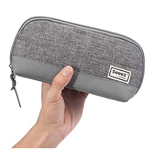 Sooez Wide-Opening Pencil Pen Case, Lightweight & Spacious Pencil Bag Pouch Box Organizer, Aesthetic Supply with Triangular Design for Adults, Grey | The Storepaperoomates Retail Market - Fast Affordable Shopping