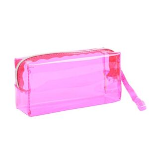 UUYYEO Clear Large Capacity Pencil Cases Pen Case Transparent Pencil Bag Pouch Stationery Box for Teenage Girls Boys Hot Pink