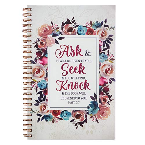 Christian Art Gifts Notebook Ask Seek Knock Matthew 7:7 Bible Verse Inspirational Writing Notebook Gratitude Prayer Journal Flexible Cover 128 Ruled Pages w/Scripture, 6 x 8.5 Inches | The Storepaperoomates Retail Market - Fast Affordable Shopping