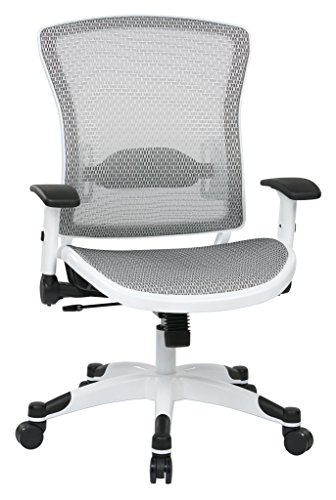 SPACE Seating Breathable Mesh Seat and Back, 2-to-1 Synchro Tilt Control, 2-Way Adjustable Flip Arms, and White Coated Nylon Base Managers Chair, White | The Storepaperoomates Retail Market - Fast Affordable Shopping