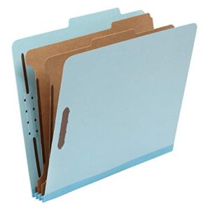 Amazon Basics Classification Folder- 100% Recycled, 2 Dividers, 2″ Embedded, Letter, Light Blue, 10 per Box