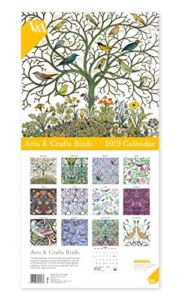 The V & A Museums & Galleries Arts & Crafts Birds Large 12 Month 2019 Wall Hanging Calendar for Home, Office, School