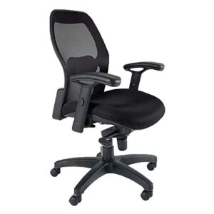 Mayline 3200 Mercado 3200 Mesh Back Task Chair with T-Pad Arms, Black