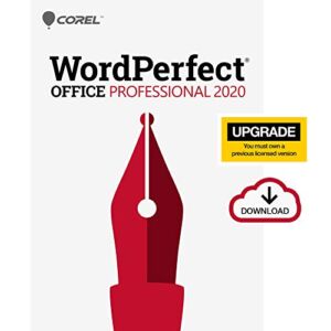 Corel WordPerfect Office 2020 Professional Upgrade | Word Processor, Spreadsheets, Presentations, Paradox Database Management Documents, Letters, Contracts, Pleading papers, eBooks [PC Download] [Old Version]