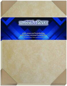 50 Old Age Parchment 60# Text (=24# Bond) Paper Sheets – 8.5 X 11 Inches Standard Letter|Flyer Size – 60 Pound is Not Card Weight – Vintage Colored Old Parchment Semblance