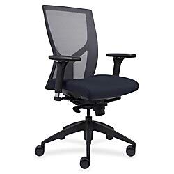 Lorell USA Seating Justice Chair, 47″ x 26.3″ x 25″, Black, Dark Blue