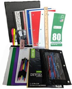 35 Item Back to School Supplies – High School, Middle School Bundle – 1″ Binder, Tabs, Pouch, Folders, Notebooks, Filler and Graph Paper, Ruler, Pens, Pencils, Eraser, Highlighters, Note Cards