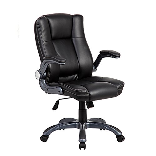 Techni Mobili Medium Back Office Chair with Tilt and Height Adjustment, Executive Task Chair with Flip up Armrest and Non Marking Caster Wheels, Black | The Storepaperoomates Retail Market - Fast Affordable Shopping