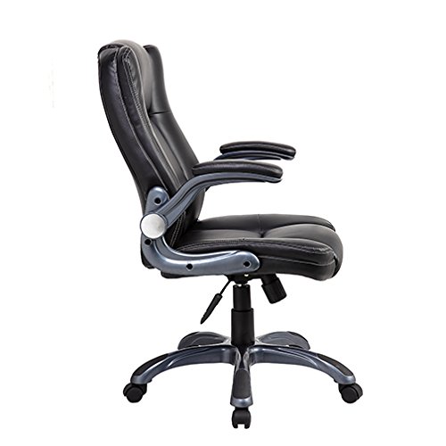 Techni Mobili Medium Back Office Chair with Tilt and Height Adjustment, Executive Task Chair with Flip up Armrest and Non Marking Caster Wheels, Black | The Storepaperoomates Retail Market - Fast Affordable Shopping