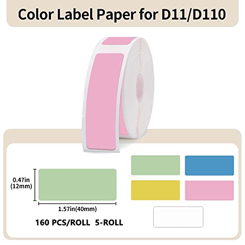 NIIMBOT D11 Label Maker Tape – 5 Rolls(800 Pieces) for D11/D110/D101 Address Name File Waterproof Label Sticker for Daycare,School,Baby Bottles,Lunch Boxe and Cup,Christmas Supplies(0.47 x 1.57 Inch) | The Storepaperoomates Retail Market - Fast Affordable Shopping