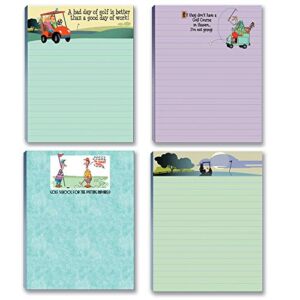 Stonehouse Collection | Funny Golf Notepads | 4 Assorted Golfing Note Pads | Small Gift Idea | USA Made (Golf Set #1)