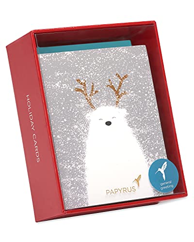 Papyrus Holiday Cards Boxed with Envelopes, Holiday Cheer, Polar Bear (20-Count) | The Storepaperoomates Retail Market - Fast Affordable Shopping