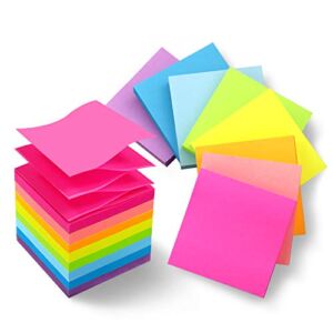 8 Pads Pop Up Sticky Notes 3×3 Refills Bright Colors Self-Stick Notes Pads Super Adhesive Sticky Notes Great Value Pack