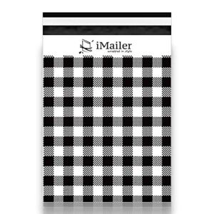 200 Count – 6×9 inch, Poly Mailer Black Gingham Plaid Envelope, Mailing Shipping Bags with Self Seal Strip