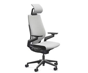 Steelcase Gesture Office Desk Chair with Headrest Cogent Connect Nickel 5S24 Fabric Standard Black Frame