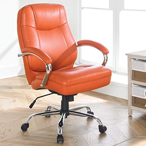 BrylaneHome 500 Lbs. Weight Capacity Women’s Office Chair Extra Wide (500 Lb. Capacity), Orange | The Storepaperoomates Retail Market - Fast Affordable Shopping