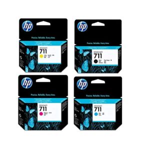 HP 711 Ink Cartridge Bundle Consists of HP 711 38-ML Black Ink Cartridge, P 711 29-ML Cyan Ink Cartridge, P 711 29-ML Magenta Ink Cartridge, P 711 29-ML Yellow Ink Cartridge