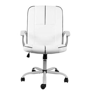 Statesville Executive Swivel Comfortable Bonded Leather Home Office Chair, White