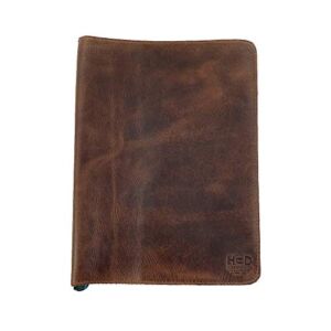 Hide & Drink, Rustic Leather Refillable Journal Cover for Moleskine Cahier XL (7.5 x 9.75 in) w/ Tipico Strap, Office & Work Essentials, Handmade Includes 101 Year Warranty (Bourbon Brown)