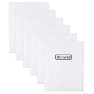 Dunwell Clear Plastic Project Sleeves (6 Pack), 8.5×11″ Letter Size, Clear File Folders, L-Type Clear Document Folder, Transparent Folder, See Through Project Sleeves, Acid-Free Poly, Archival Quality