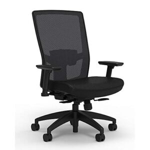 Staples 2846119 Workplace Series 500 Fabric Task Chair Black Adj. Lumbar 2D Arms