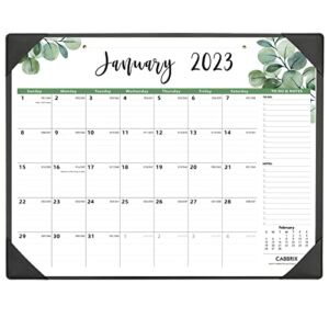 Large Desk Calendar 2022-2023 with Deluxe Faux Leather Desktop Mat , Cabbrix Desk Pad Calendar 21 x 16.5 Inch Runs From Now to Dec 2023, Desk Blotter Calendar 2022-2023 for Home School and Office