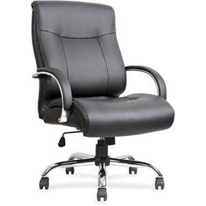 Lorell Leather Deluxe Big/Tall Chair, Black