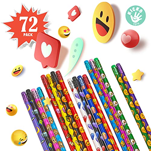 Kicko Emoticon Pencil Assortment – 7.5 inch – Assorted Colorful Pencils for Kids, Exciting School Supplies, Awards and Incentives, Trendy Emoji Favors, Rewards (72) | The Storepaperoomates Retail Market - Fast Affordable Shopping