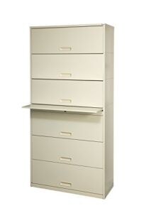 Datum Storage Stak-N-Lok 200 series 6H open shelf With Receding Doors and locking cabinet, 36″, Light Gray