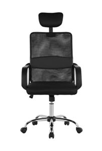 Halter Comfortable Office Chair, Ergonomic Executive High Back Desk Chair with Lumbar Support, Adjustable with Wheels and Tilt Angle, Breathable Mesh Computer Gaming Chair for All Day Comfort, Black