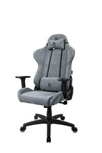 Arozzi Torretta Premium Soft Fabric Ergonomic Computer Gaming Chair Office Chair with Advanced Seat Mechanism 3D Armrests High Backrest Recliner Swivel Tilt Rocker 2 Soft Support Pillows – Ash