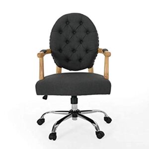 Christopher Knight Home Glendon Contemporary Tufted Fabric Swivel Office Lift Chair, Dark Gray