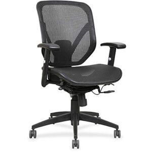Lorell Mesh Seat Mid-Back Management Chair, Black