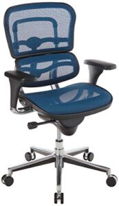 Eurotech Seating Ergohuman Mid Back Mesh Swivel Chair, Blue